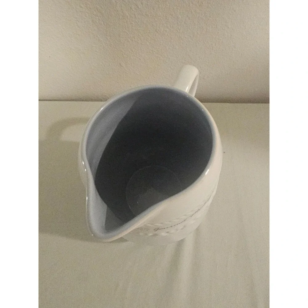 Disney Gourmet Mickey Ceramic Pitcher White Blue Chef Mickey Mouse 7 inch